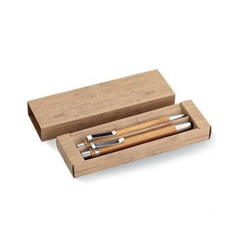pen and pencil set made from bamboo