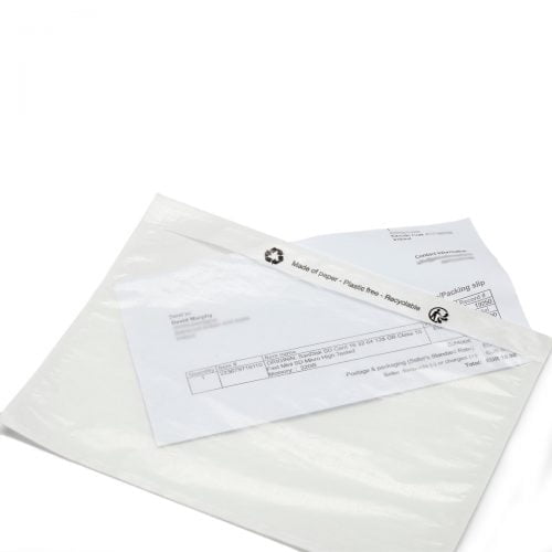 a letter inside an eco friendly see through envelope