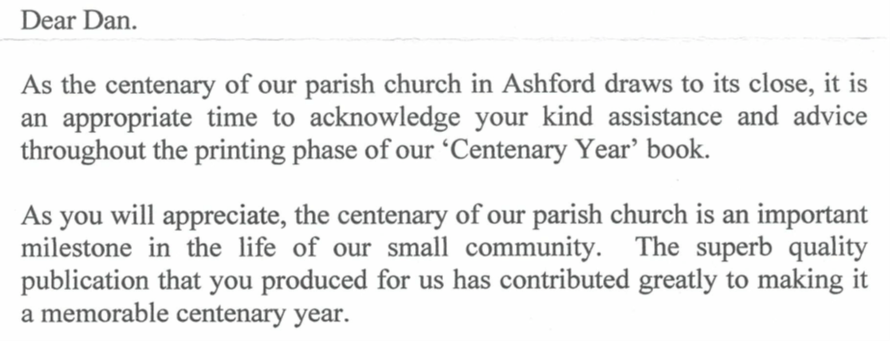 a letter written by priest fr eamonn crossan